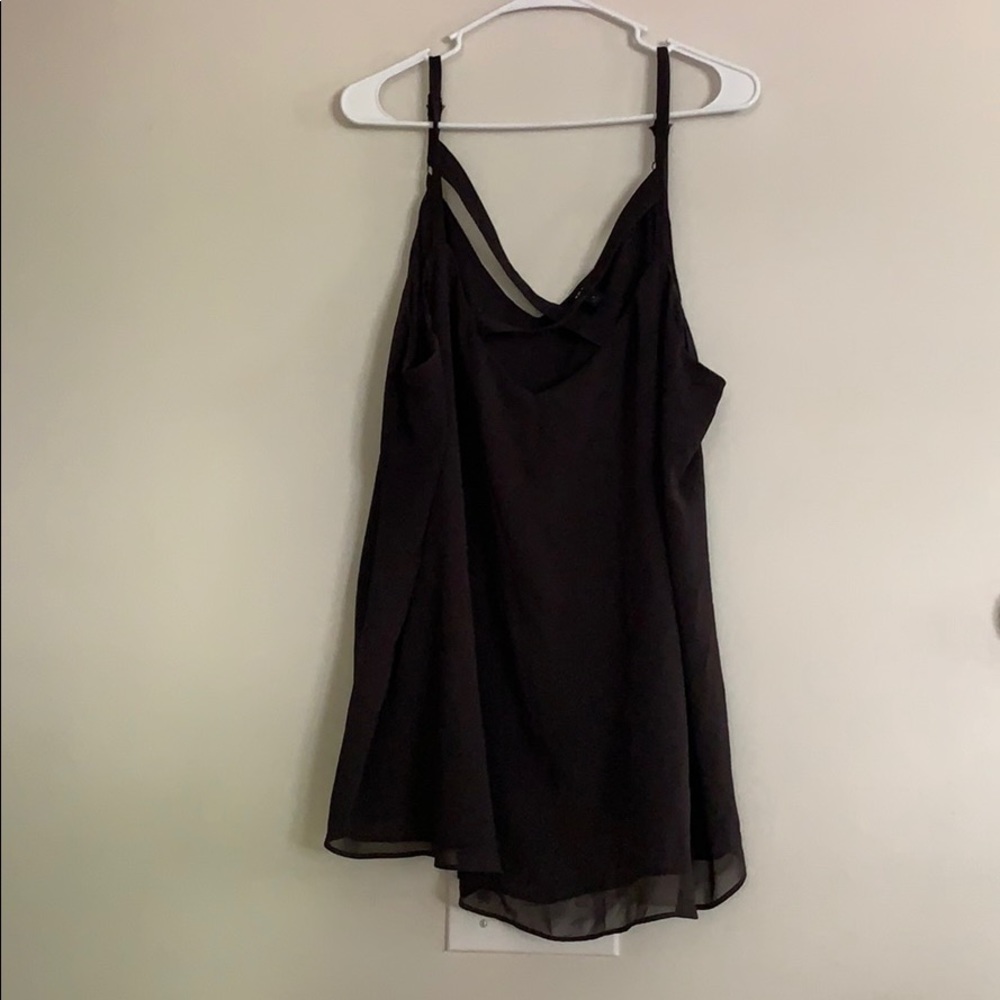 Black Cami with Cross over Chest